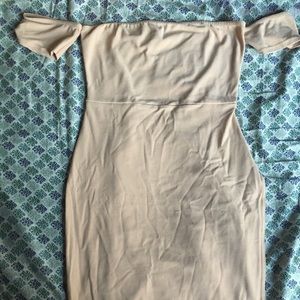 Off the shoulder body con dress